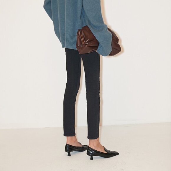 CHICJOC High-Waist Fleece-Lined Skinny Jeans – Smoke Gray, Size 40 - Picture 5 of 14